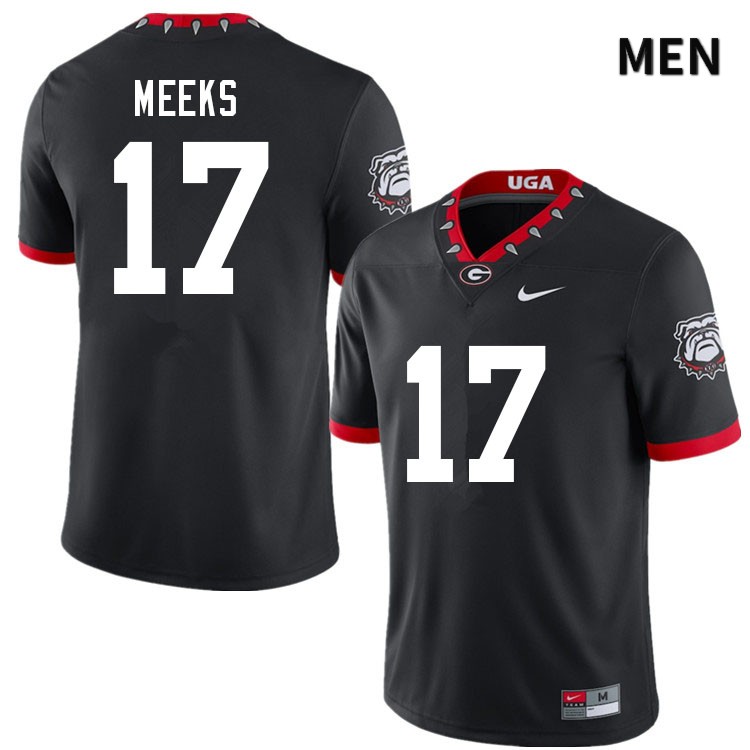 Georgia Bulldogs Men's Jackson Meeks #17 Black Mascot 100th Anniversary Stitched College UGA Football Jersey 23FH016QA